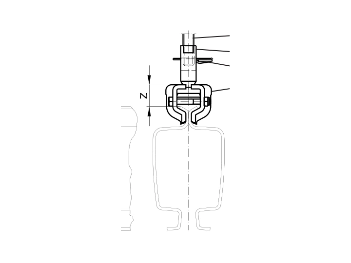 Manufacturer drawing: DEMAG KBK II/II-L Track Suspension Clamp